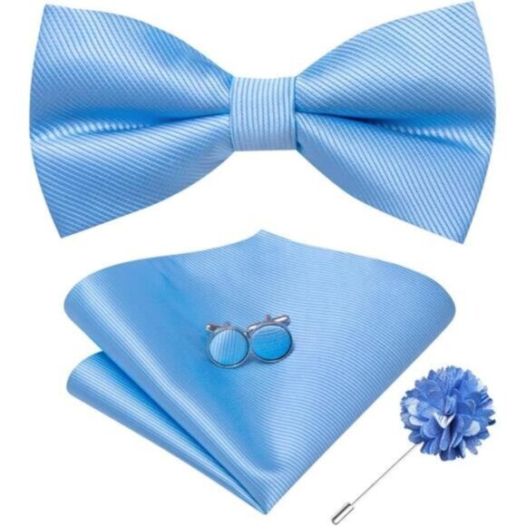 Bow Ties for Men Set Baby Blue - Picture 2 of 5
